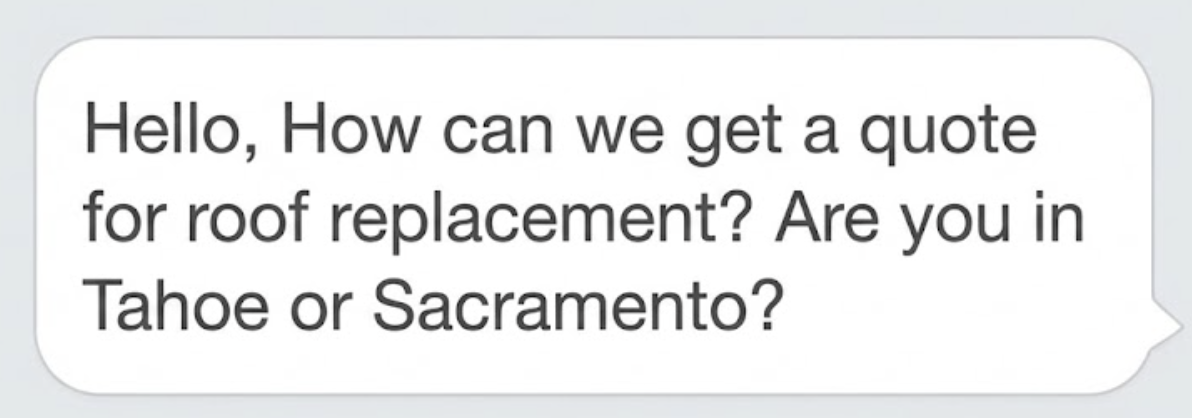 Screenshot showing contractor client receiving inbound lead from Instagram marketing